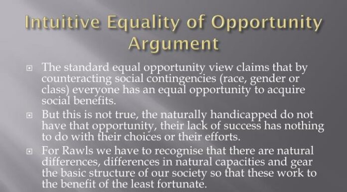 Why does the “equality of opportunity” argument not work?
