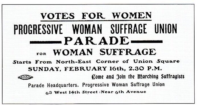 Today in Herstory: NYC Office of Progressive Suffrage Union Opens