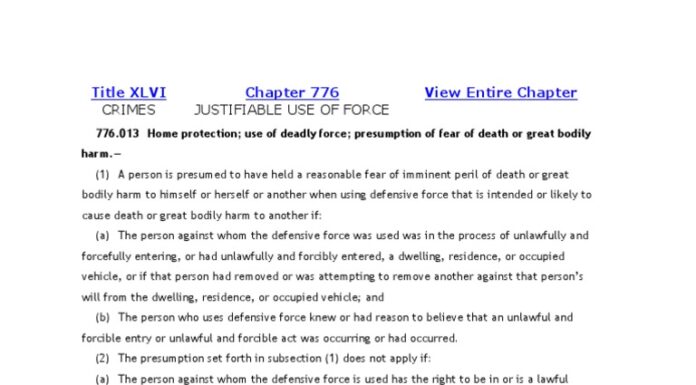 Florida House to Reevaluate Controversial ‘Stand Your Ground’ Law