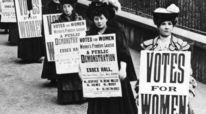 April 4, 1907 – Feminists Vote on War Equal Pay and the Right to Be Heard