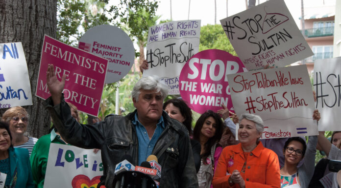 Watch Jay Leno Frances Fisher Ellie Smeal & Others Speak Out to #StopTheSultan