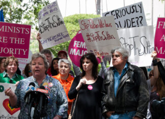 Photos: Feminists Rally to #StopTheSultan at Beverly Hills Hotel Protest