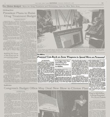 Clinton Budget Cuts Military Funding Boosts Education and Environment