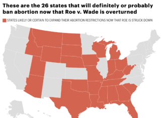 30 States Could Ban Abortion if Roe v. Wade Is Overturned