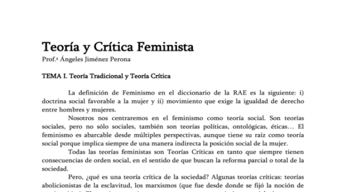 ¿El feminismo es una teoría crítica? Análisis académico