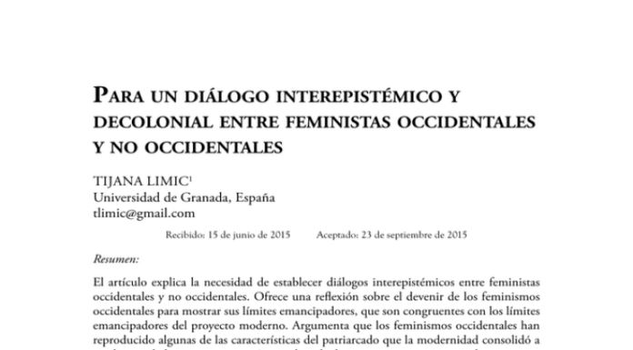 Para un diálogo interepistémico y decolonial entre feministas: Nuevas voces nuevos caminos