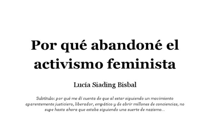 ¿Por qué abandoné el feminismo? Confesiones personales