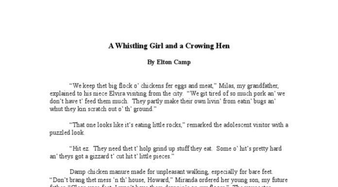 Decoding the Saying: A Whistling Woman and a Crowing Hen