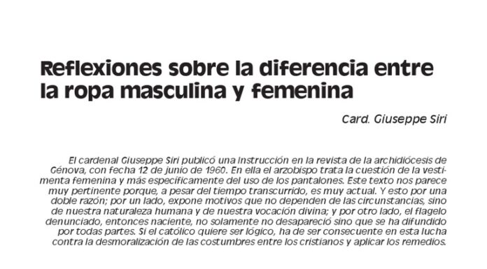 ¿Qué ropa deben usar los hombres feminizados forzadamente? Reflexiones sobre género