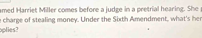 A Woman Named Harriet Miller Comes Before a Judge – Fiction or Fact?