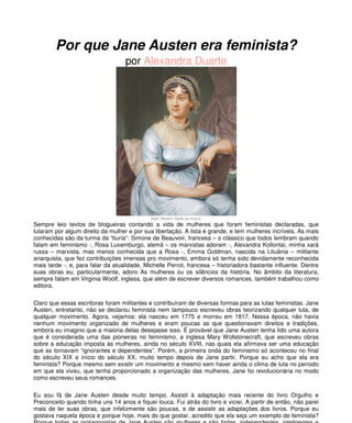 ¿Por qué Jane Austen era feminista? Literatura y desafío social