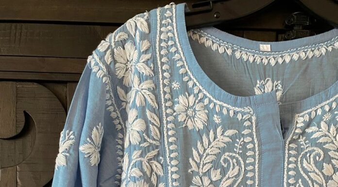 Blue Chikankari Kurta for Women: Artistry Meets Modern Grace