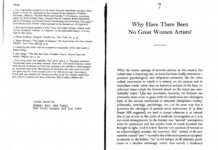 Why Are There No Great Women Artists? (Linda Nochlin Knew Why)