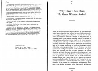 Why Are There No Great Women Artists? (Linda Nochlin Knew Why)