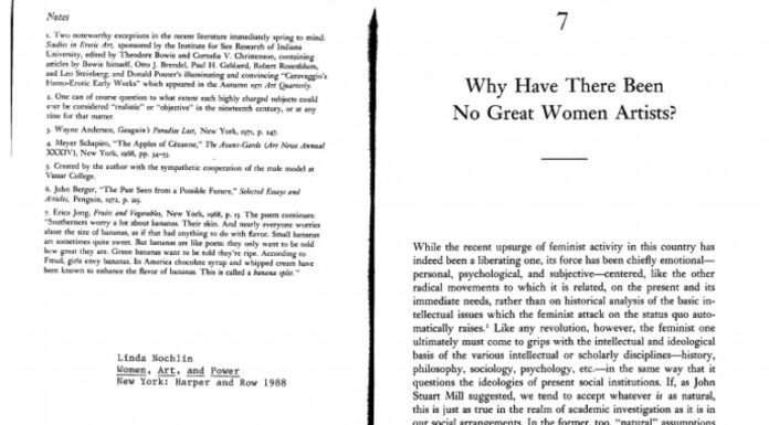 Why Are There No Great Women Artists? (Linda Nochlin Knew Why)
