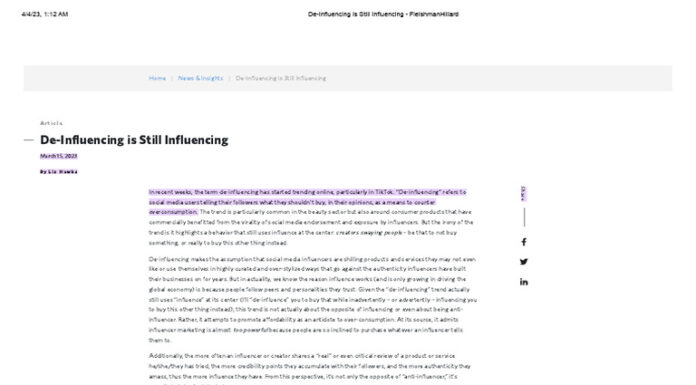The Rise of De-Influencing and Its Overlap with Anti-Consumerist Feminism