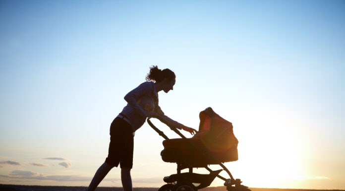 The Mother Marching With a Stroller